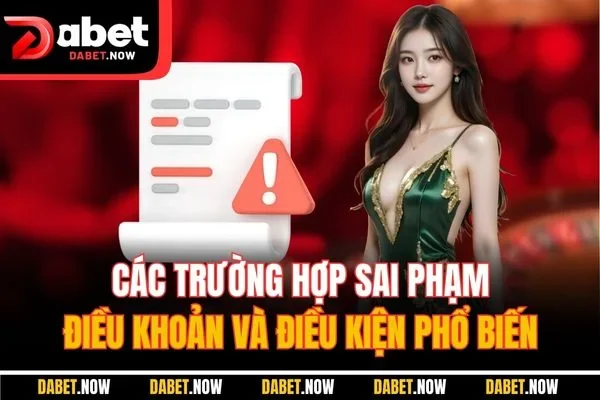 Các trường hợp sai phạm điều khoản và điều kiện phổ biến